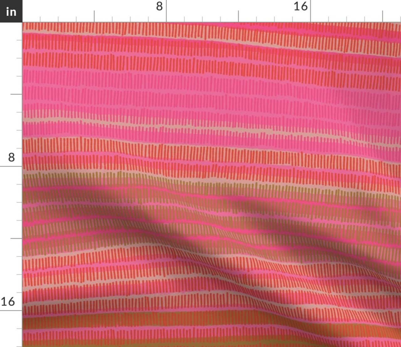 Boho Stripe Simple Global Worldly Summer Bright Pink Orange Custom Printed Fabric by Spoonflower Various Fabrics by the Yard or Fat Quarter